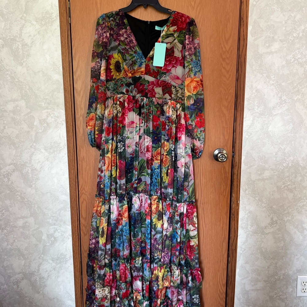 SHEIN Vibrant Floral Maxi Dress